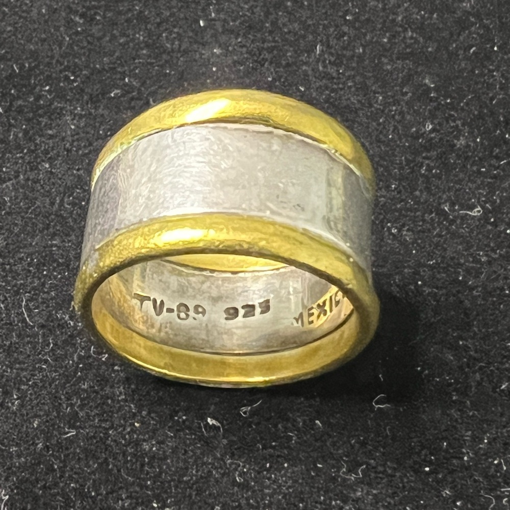 TAXCO 925 STERLING SILVER VINTAGE WIDE BAND RING - Picture 3 of 7